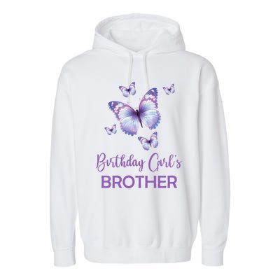 Brother Of The Birthday Butterfly Family 1st Birthday Meaningful Gift Garment-Dyed Fleece Hoodie