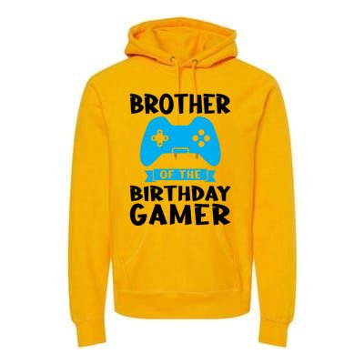 Brother Of The Birthday Gamer Birthday Gift Premium Hoodie