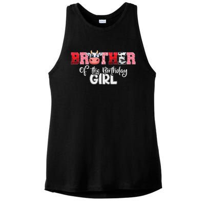 Brother of The Birthday  Cow Family Cow Farm Matching Ladies PosiCharge Tri-Blend Wicking Tank