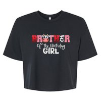 Brother of The Birthday  Cow Family Cow Farm Matching Bella+Canvas Jersey Crop Tee