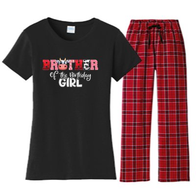 Brother of The Birthday  Cow Family Cow Farm Matching Women's Flannel Pajama Set