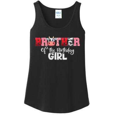 Brother of The Birthday  Cow Family Cow Farm Matching Ladies Essential Tank