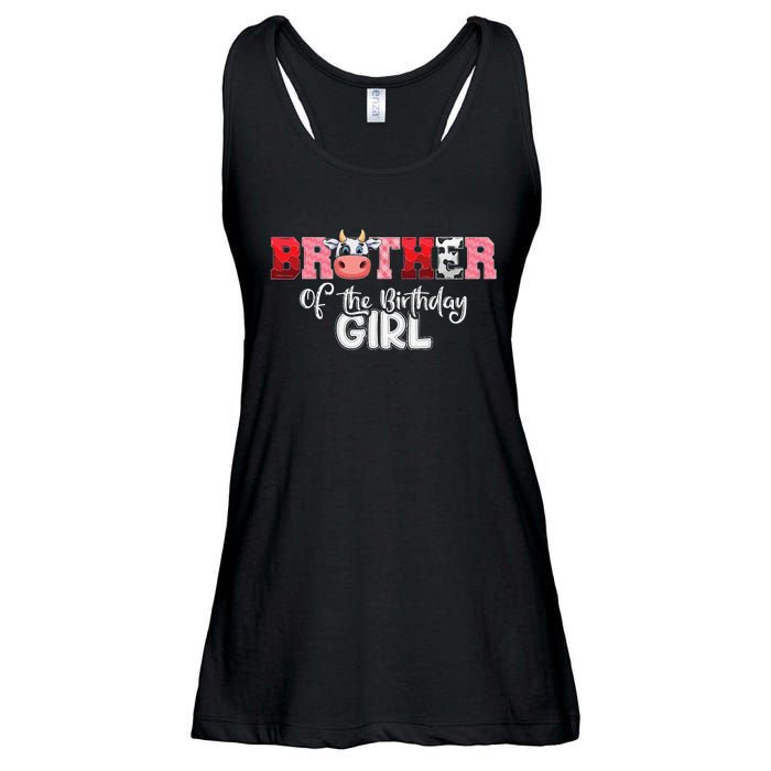 Brother of The Birthday  Cow Family Cow Farm Matching Ladies Essential Flowy Tank