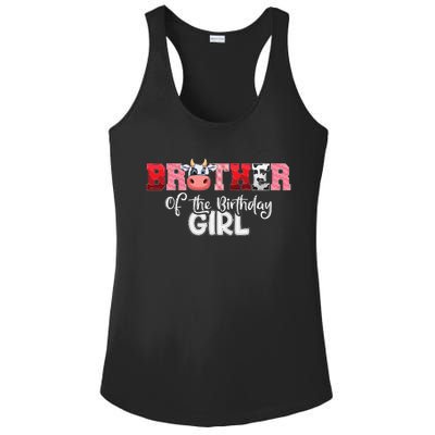 Brother of The Birthday  Cow Family Cow Farm Matching Ladies PosiCharge Competitor Racerback Tank