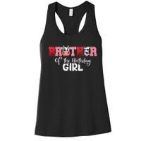 Brother of The Birthday  Cow Family Cow Farm Matching Women's Racerback Tank