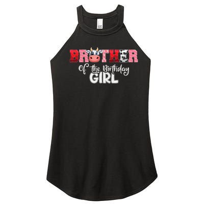 Brother of The Birthday  Cow Family Cow Farm Matching Women’s Perfect Tri Rocker Tank