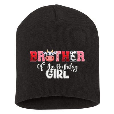 Brother of The Birthday  Cow Family Cow Farm Matching Short Acrylic Beanie