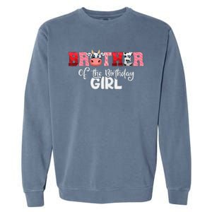 Brother of The Birthday  Cow Family Cow Farm Matching Garment-Dyed Sweatshirt