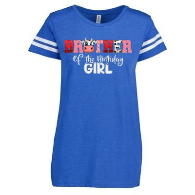 Brother of The Birthday  Cow Family Cow Farm Matching Enza Ladies Jersey Football T-Shirt