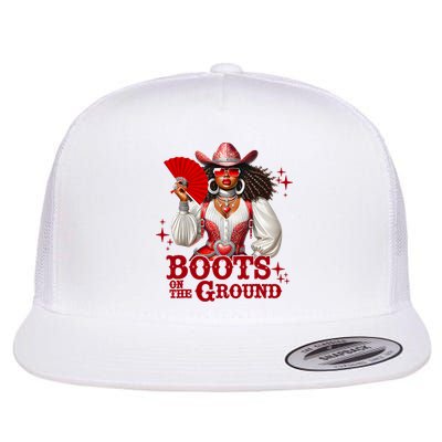 Boots On The Ground Boot Cowboy Western Cowgirl Linedance Flat Bill Trucker Hat