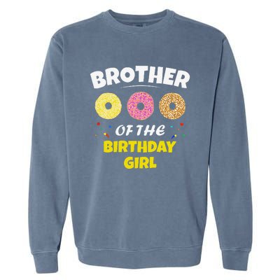 Brother Of The Birthday Love Donut Party Day Theme Garment-Dyed Sweatshirt