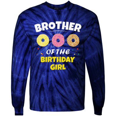 Brother Of The Birthday Love Donut Party Day Theme Tie-Dye Long Sleeve Shirt