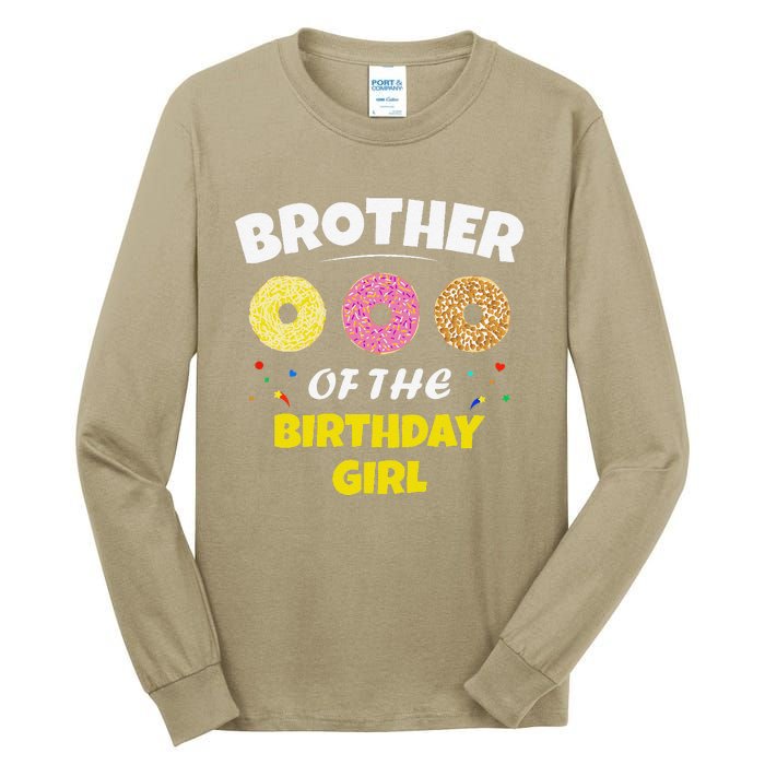 Brother Of The Birthday Love Donut Party Day Theme Tall Long Sleeve T-Shirt