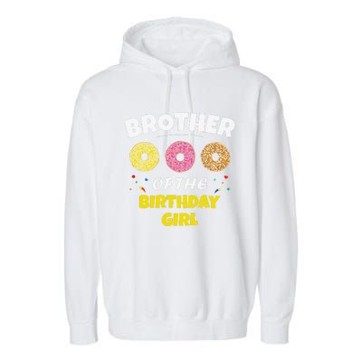 Brother Of The Birthday Love Donut Party Day Theme Garment-Dyed Fleece Hoodie