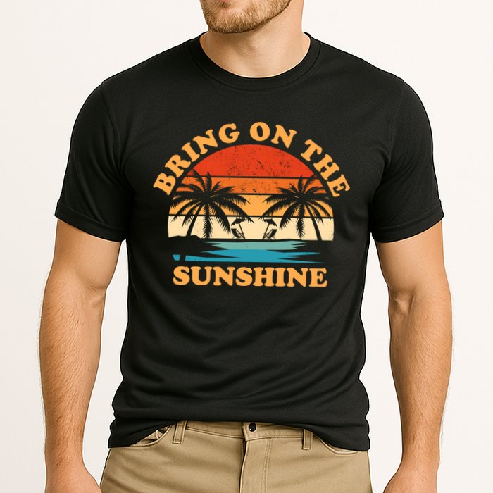 Bring On The Sunshine Retro Sunset Tropical Cooling Performance Crew T-Shirt