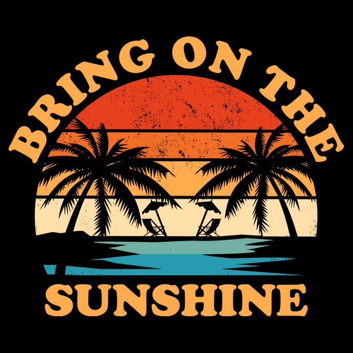 Bring On The Sunshine Retro Sunset Tropical Cooling Performance Crew T-Shirt