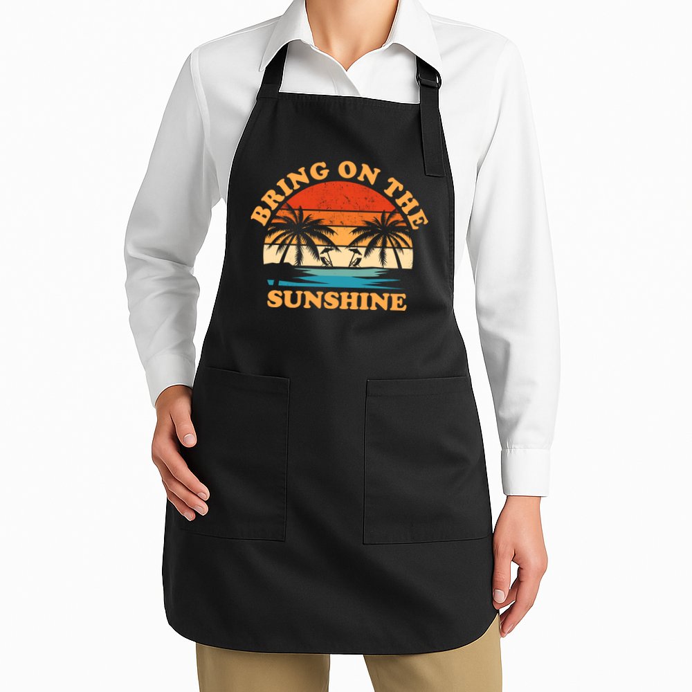 Bring On The Sunshine Retro Sunset Tropical Apron