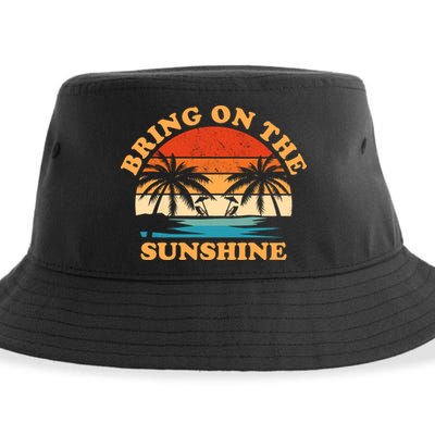 Bring On The Sunshine Retro Sunset Tropical Sustainable Bucket Hat