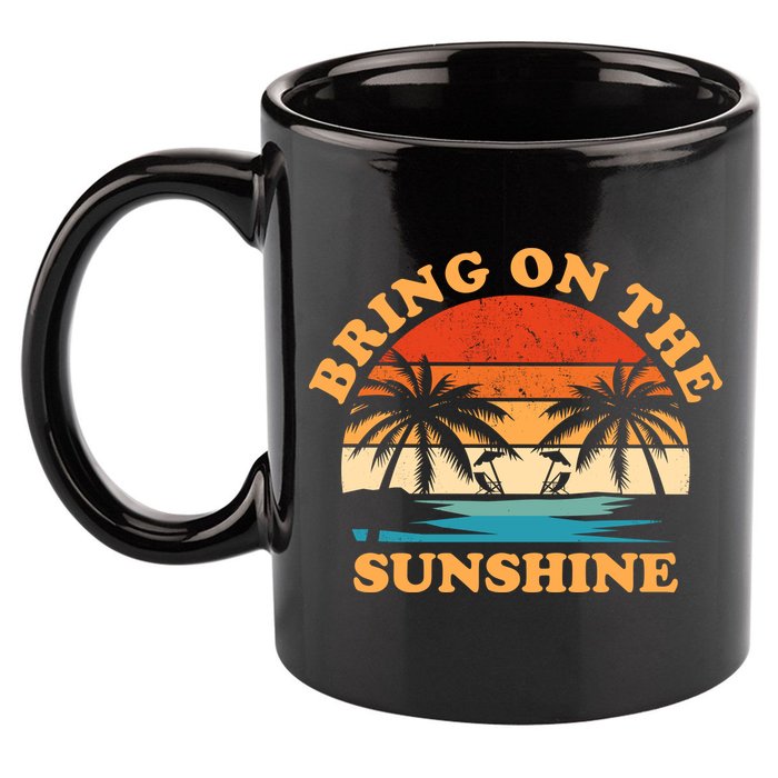 Bring On The Sunshine Retro Sunset Tropical 11oz C Handle Ceramic Mug