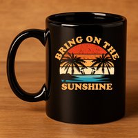 Bring On The Sunshine Retro Sunset Tropical 11oz C Handle Ceramic Mug