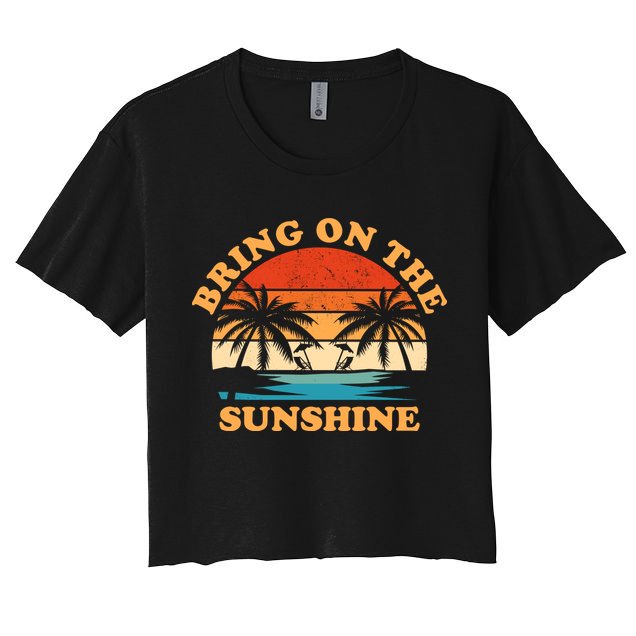 Bring On The Sunshine Retro Sunset Tropical Crop Top