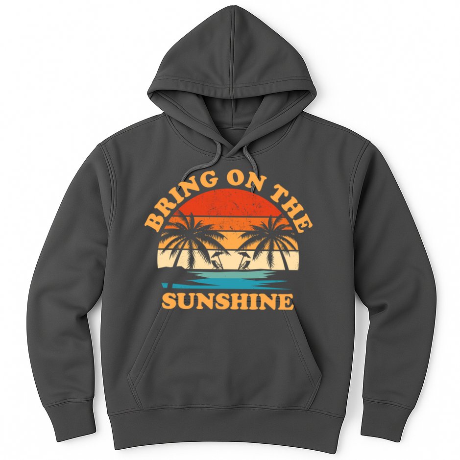 Bring On The Sunshine Retro Sunset Tropical Hoodie