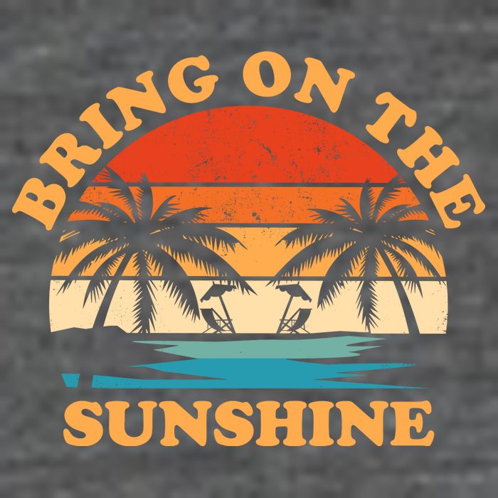 Bring On The Sunshine Retro Sunset Tropical Button