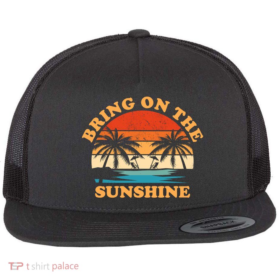 Bring On The Sunshine Retro Sunset Tropical Flatbill Hat
