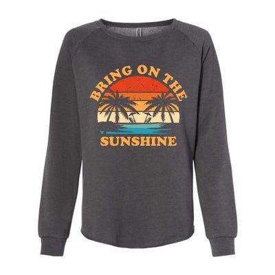 Bring On The Sunshine Retro Sunset Tropical Womens California Wash Sweatshirt