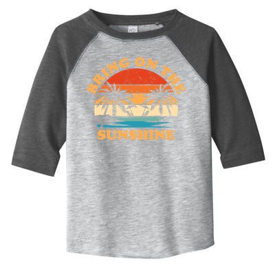 Bring On The Sunshine Retro Sunset Tropical Toddler Fine Jersey T-Shirt