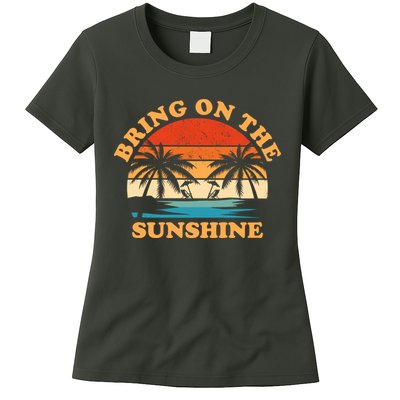 Bring On The Sunshine Retro Sunset Tropical Womens T-Shirt