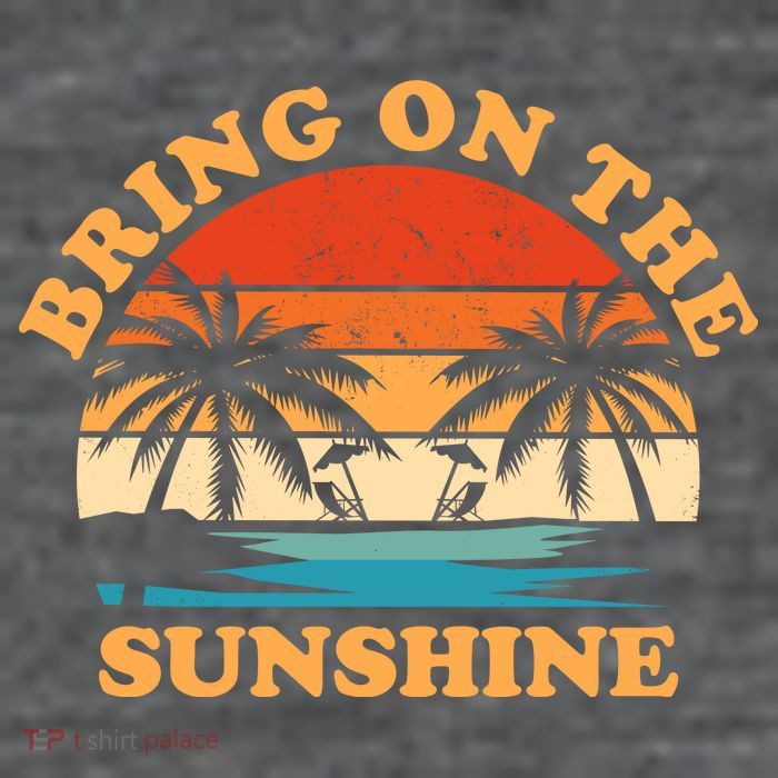 Bring On The Sunshine Retro Sunset Tropical Womens T-Shirt