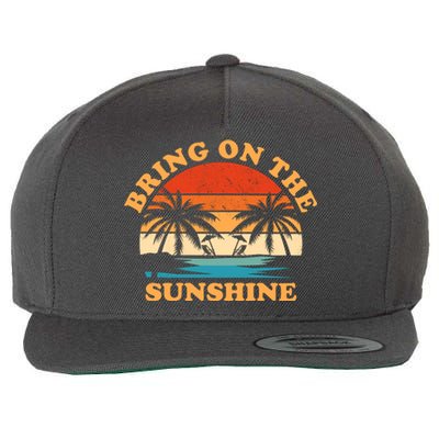 Bring On The Sunshine Retro Sunset Tropical Wool Snapback Cap