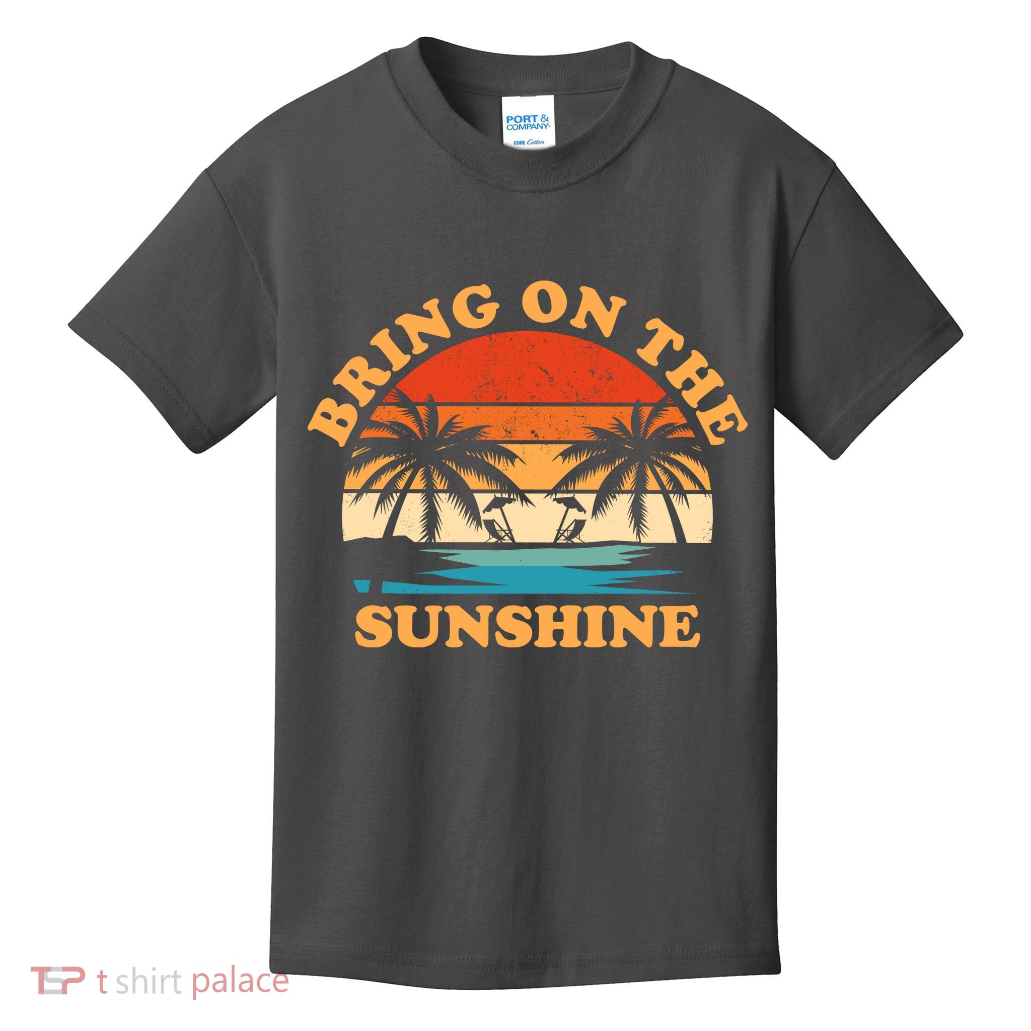 Bring On The Sunshine Retro Sunset Tropical Kids T-Shirt