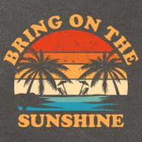Bring On The Sunshine Retro Sunset Tropical Cotton Canvas Backpack