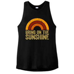 Bring On The Sunshine Gift Rainbow Retro Sunshine Meaningful Gift Ladies PosiCharge Tri-Blend Wicking Tank