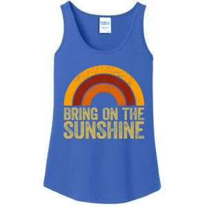 Bring On The Sunshine Gift Rainbow Retro Sunshine Meaningful Gift Ladies Essential Tank