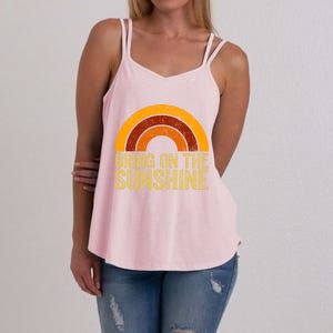 Bring On The Sunshine Gift Rainbow Retro Sunshine Meaningful Gift Women's Strappy Tank