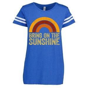 Bring On The Sunshine Gift Rainbow Retro Sunshine Meaningful Gift Enza Ladies Jersey Football T-Shirt