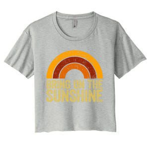 Bring On The Sunshine Gift Rainbow Retro Sunshine Meaningful Gift Women's Crop Top Tee