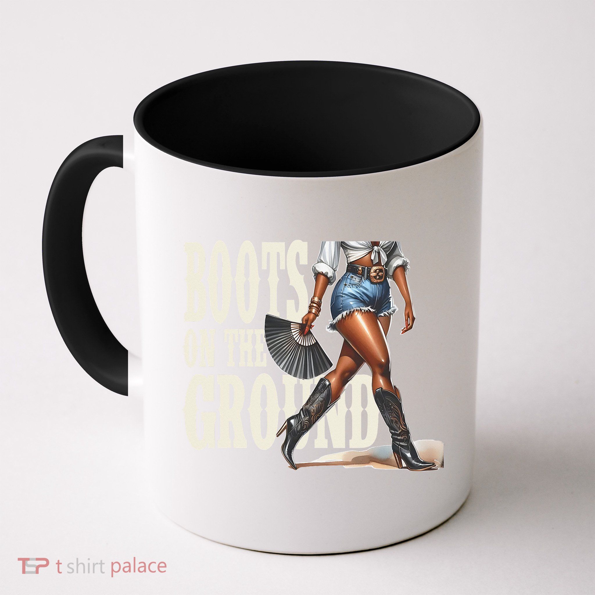 Boots On The Ground Black Cowgirl Melanin Women Gift Mug