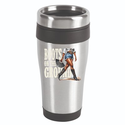 Boots On The Ground Black Cowgirl Melanin Women Gift 16oz Travel Tumbler
