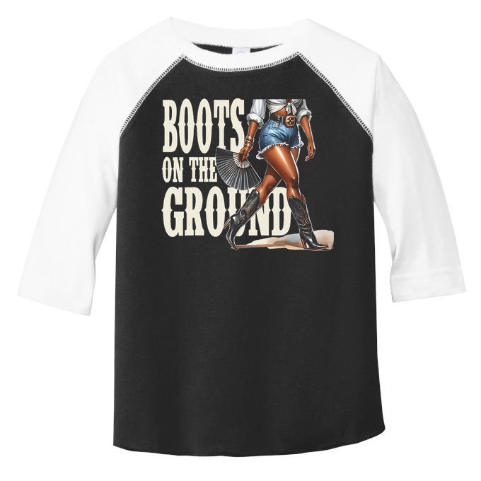 Boots On The Ground Black Cowgirl Melanin Women Gift Toddler Fine Jersey T-Shirt