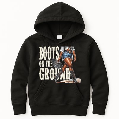 Boots On The Ground Black Cowgirl Melanin Women Gift Kids Hoodie