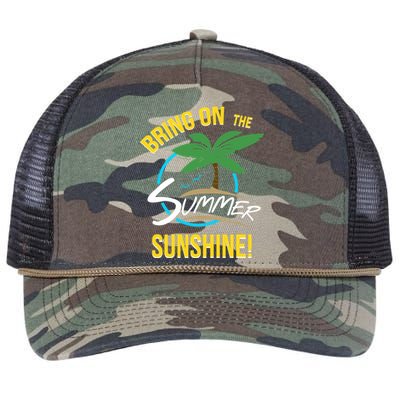 Bring On The Summer Sunshine Funny Gift Perfect Beach And Sun Lovers Gift Retro Rope Trucker Hat Cap