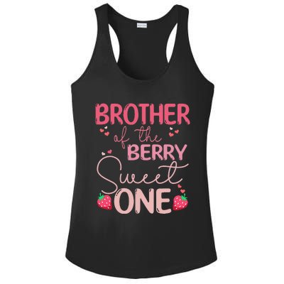 Brother Of The Berry Sweet One Strawberry First Birthday Ladies PosiCharge Competitor Racerback Tank