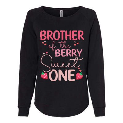 Brother Of The Berry Sweet One Strawberry First Birthday Womens California Wash Sweatshirt