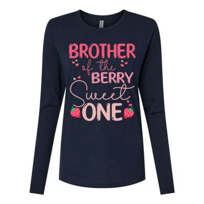 Brother Of The Berry Sweet One Strawberry First Birthday Womens Cotton Relaxed Long Sleeve T-Shirt