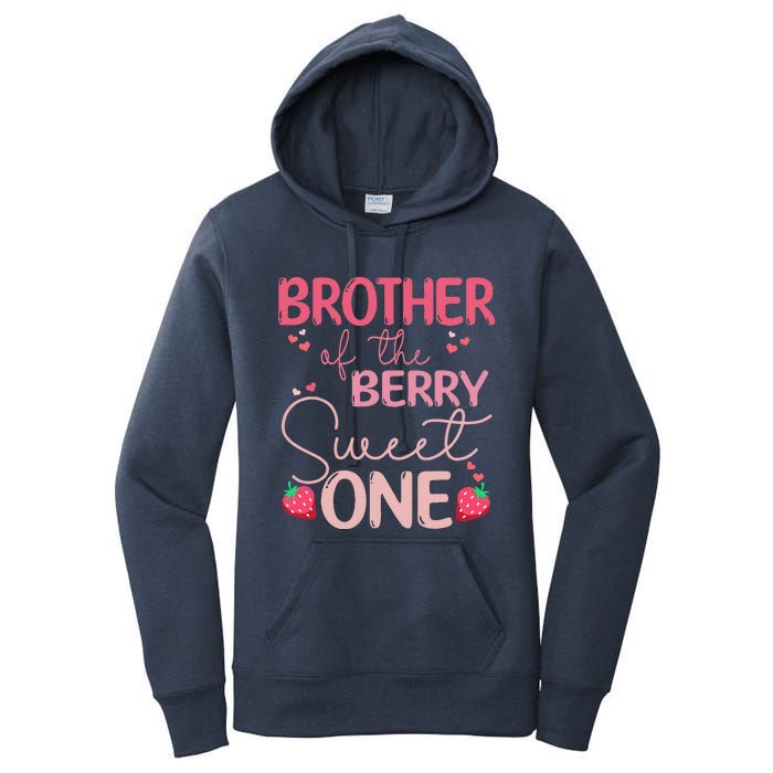 Brother Of The Berry Sweet One Strawberry First Birthday Women's Pullover Hoodie