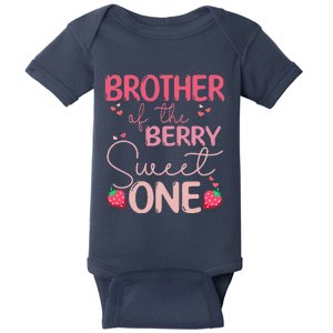 Brother Of The Berry Sweet One Strawberry First Birthday Baby Bodysuit